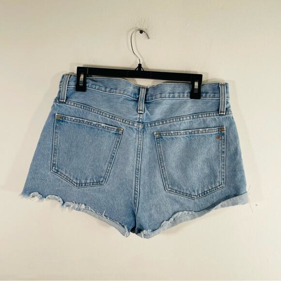 Madewell Light Wash High Rise Relaxed Denim Shorts Raw Hem 29 - Picture 11 of 11